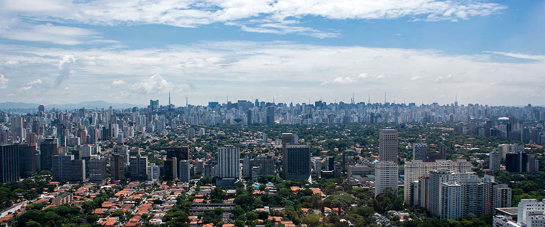 Vista aérea da cidade de São Paulo.