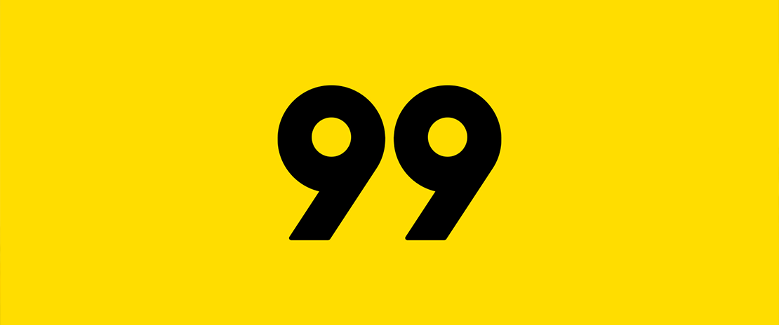 Logo da empresa de aplicativo de transportes 99.